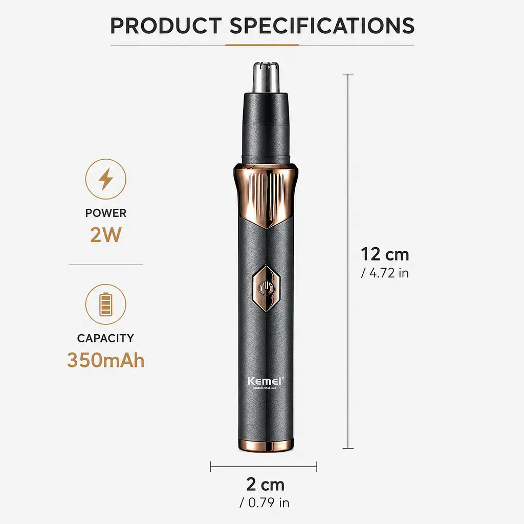 Тример для носа та вух Kemei KM-323 Type-C - фото 4