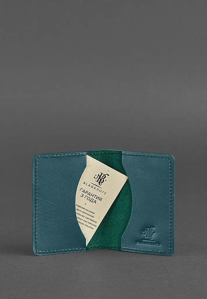 Жіночий шкіряний кард-кейс (візитниця) 6.0 зелений - фото 4