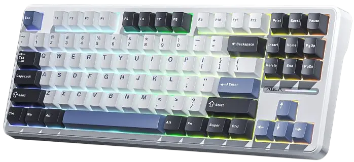 Клавіатура бездротова Aula F87 Gasket Greywood V3 Switch RGB White (6948391208602) - фото 3