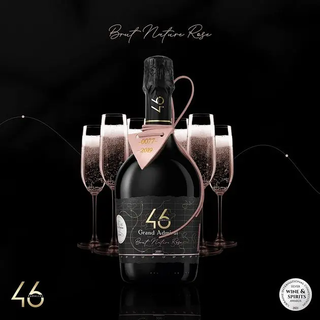 Вино ігристе 46 Parallel Grand Admiral Brut Nature Rose, рожеве, брют, 0,75 л - фото 5