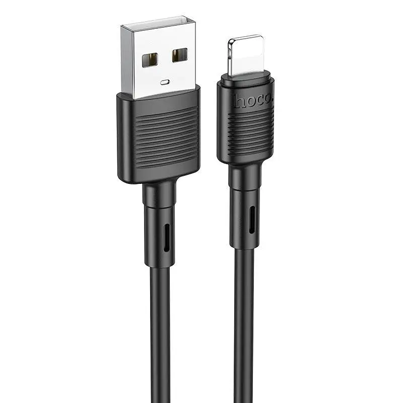 Кабель для iPhone iPad — HOCO X83 Victory charging Lightning cable 1 метр чорний - фото 3