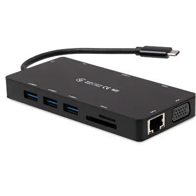 Концентратор Vinga USB-C 3.1 to VGA+HDMI+RJ45+3xUSB3.0+USB2.0+SD/TF+PD100W+Audio (VHYC10) - фото 3