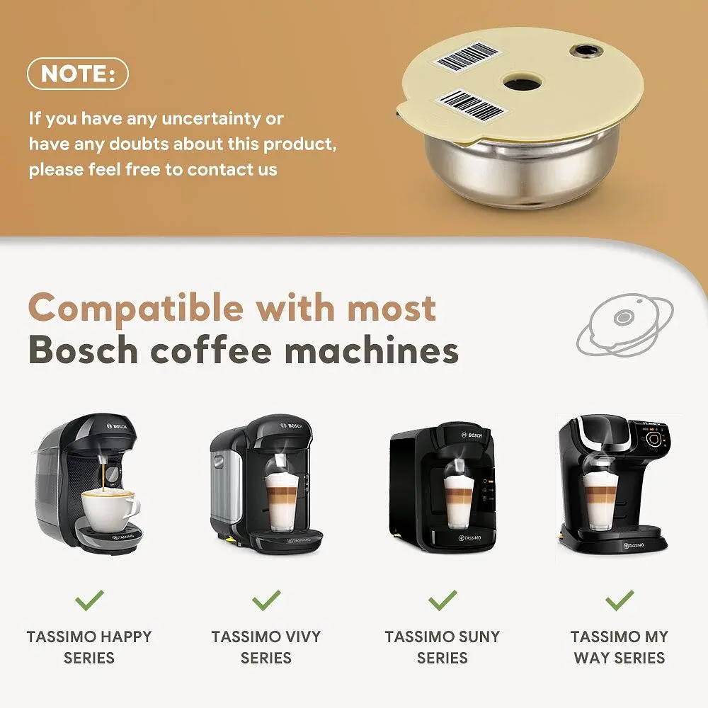Капсула из нержавеющей стали многоразового использования для кофеварки Bosch Tassimo дозировка 180 мл - фото 9