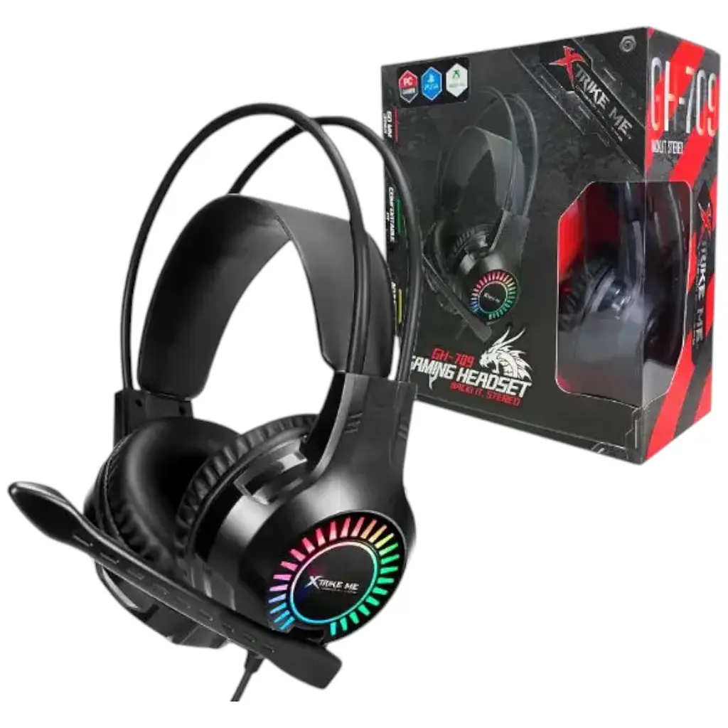 Игровые наушники Xtrike Me Gaming Backlight GH-709 для геймеров с микрофоном и RGB подсветкой - фото 2