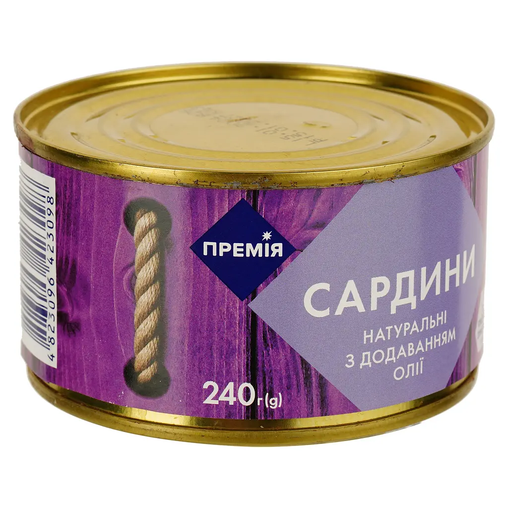 Сардини Премія натуральні з додаванням олії 240 г (329 454) - фото 3