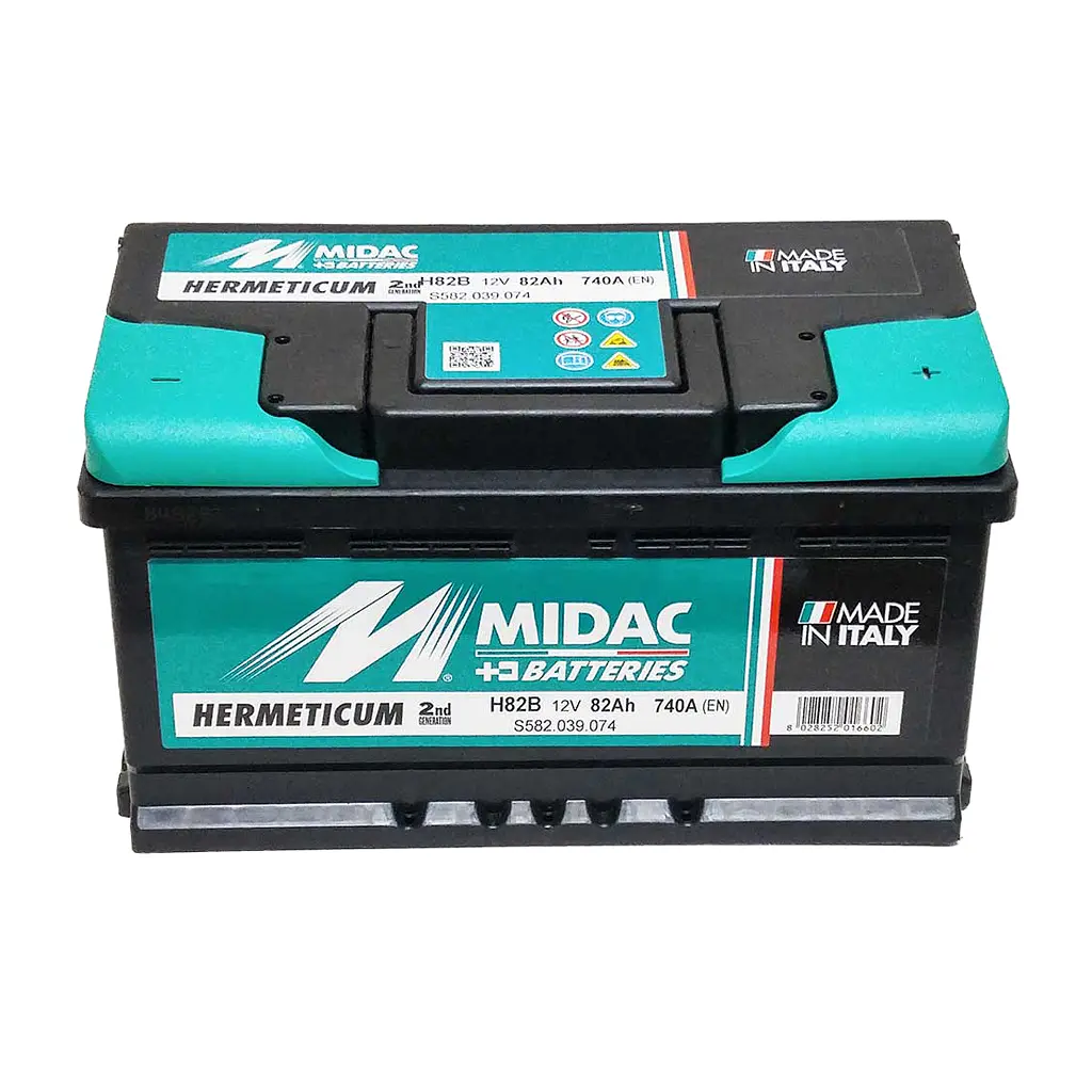 Аккумулятор 6СТ-82 MIDAC HERMETICUM 12V, 82Ah (-/+) низкий евро, EN740А - фото 2