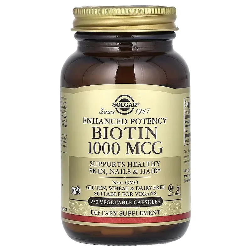 Біотин високо ефективний Biotin 1000 мкг - 250 вег. капсул