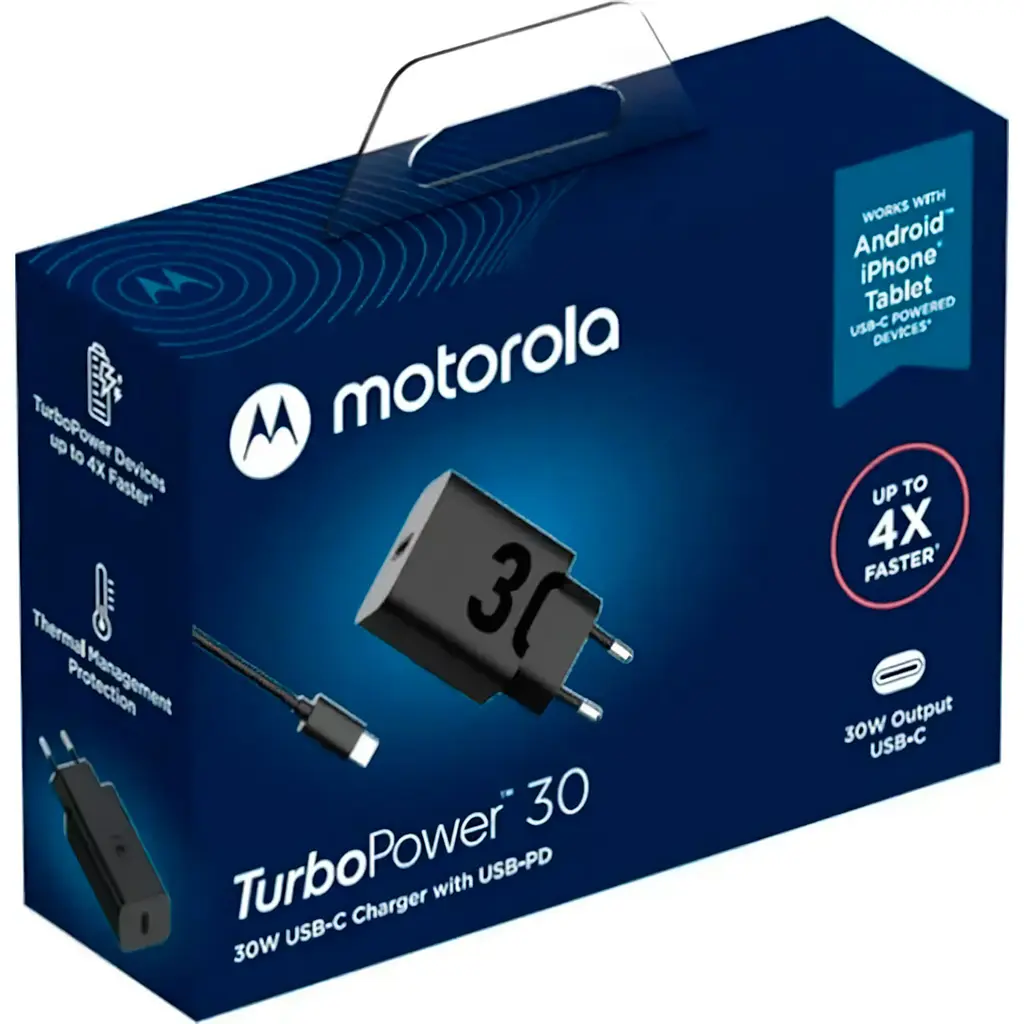 Сетевое зарядное устройство Motorola TurboPower 30W + Сable Type-C to Type-C Black [SJMC302] [117774] - фото 5