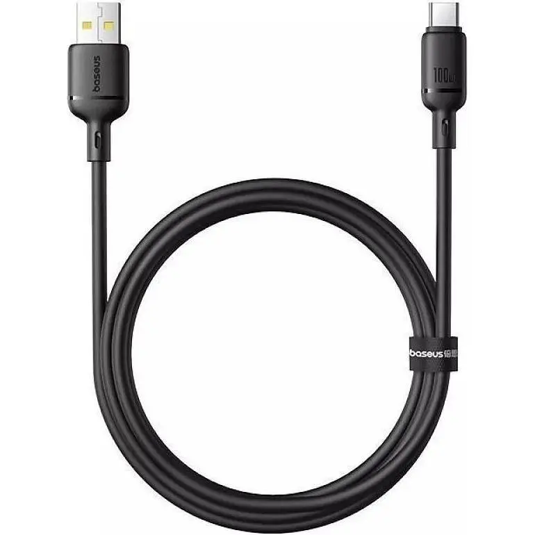Кабель Baseus Silky Series USB-A to USB-C 100W 1m Black (P10377703113-00) [155534] - фото 3