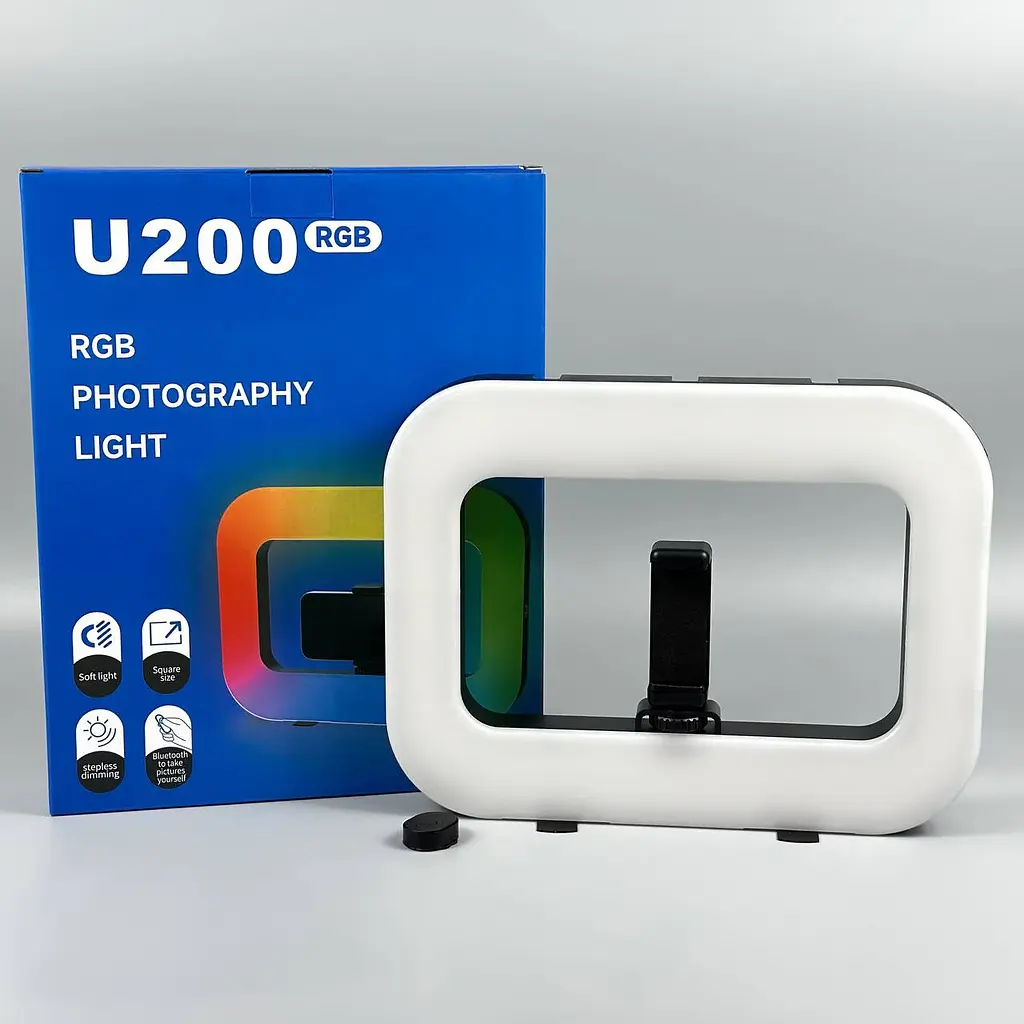 Студійна LED Лампа RGB U200 ємністю 4000mAh 3 кріплення для смартфона типу Cold Shoe потужністью 20вт
- фото 5