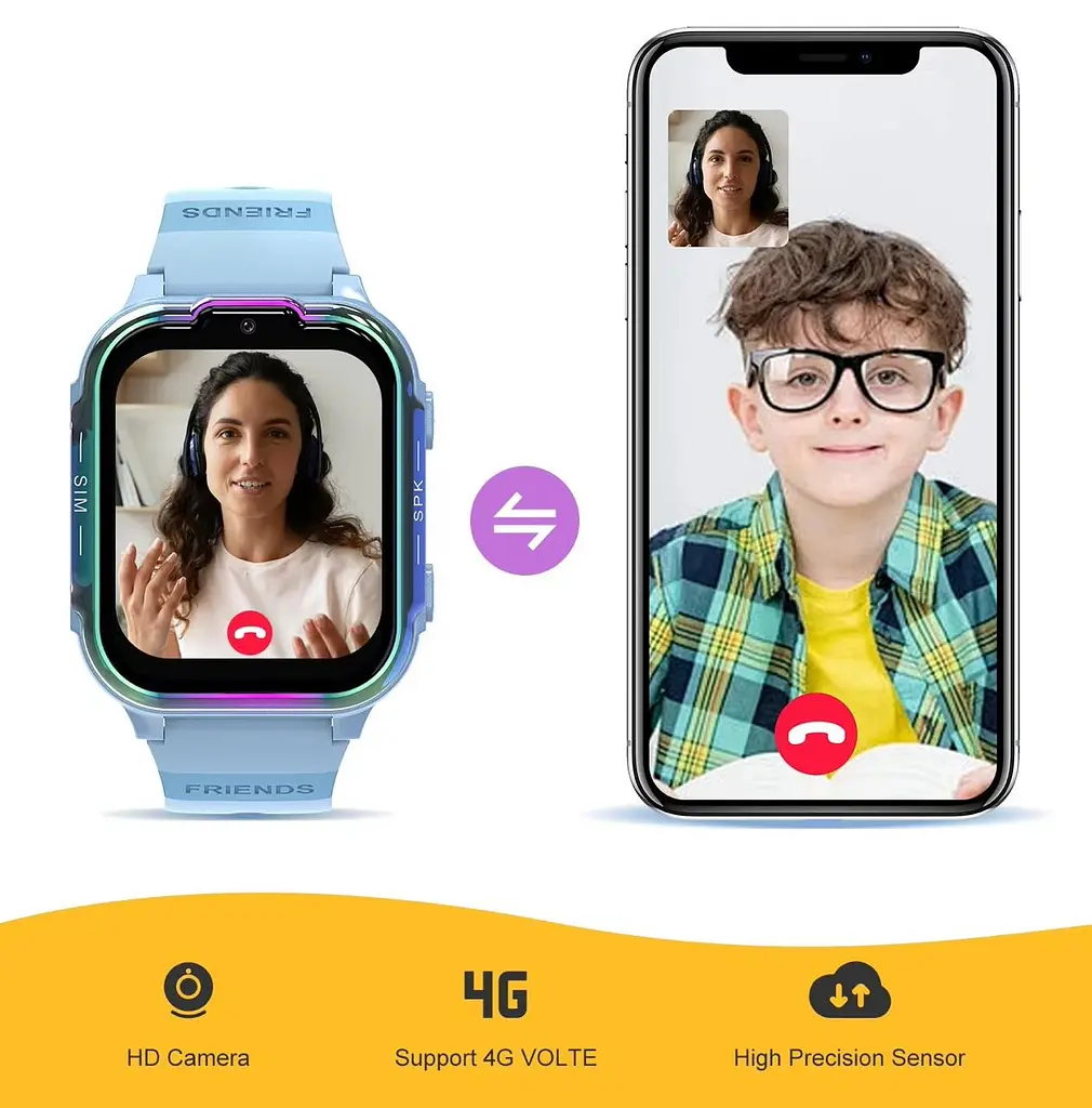 Смарт годинник телефон для дітей H40 з GPS геолокацією, 4G SIM картою, прослуховуванням, іграми та українською мовою До 4 днів роботи Чорний - фото 10