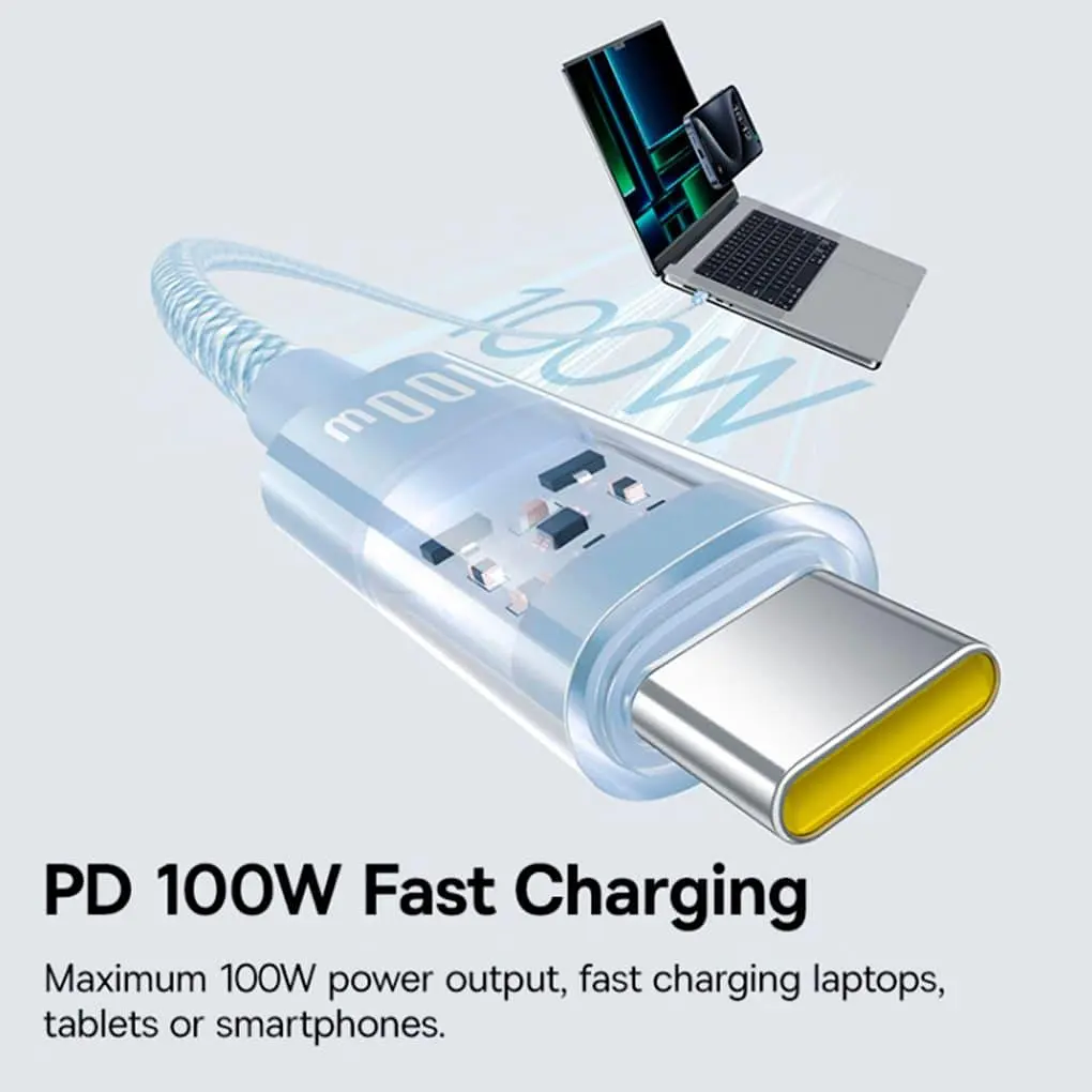 Кабель Baseus Gem Fast-Charging Data Cable Type-C to Type-C 100W 1m blue (P10373000311-00) - фото 6