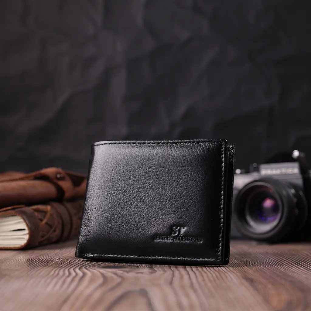 Чоловічий шкіряний гаманець ST Leather 11,5х8,7х1 см acs0028290 - фото 6