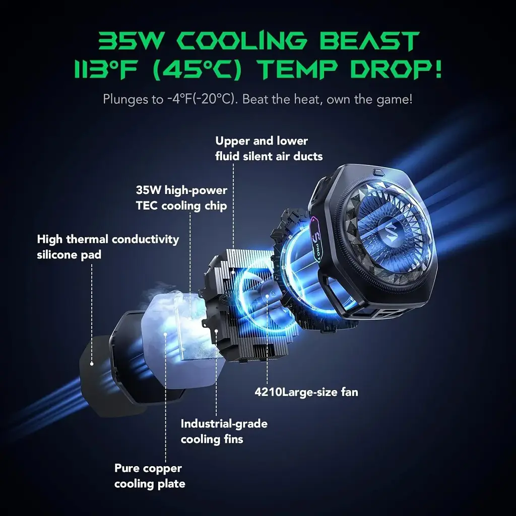 Кулер для смартфона Black Shark FunCooler 5 Pro Magnetic Edition Black (BHR08BRCN) [147779] - фото 4