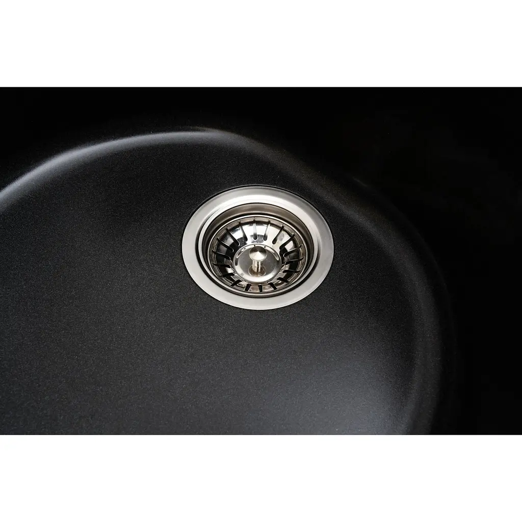 Каменная мойка Ventolux Fabia Black Matt Quartz D510x180 мм - фото 6