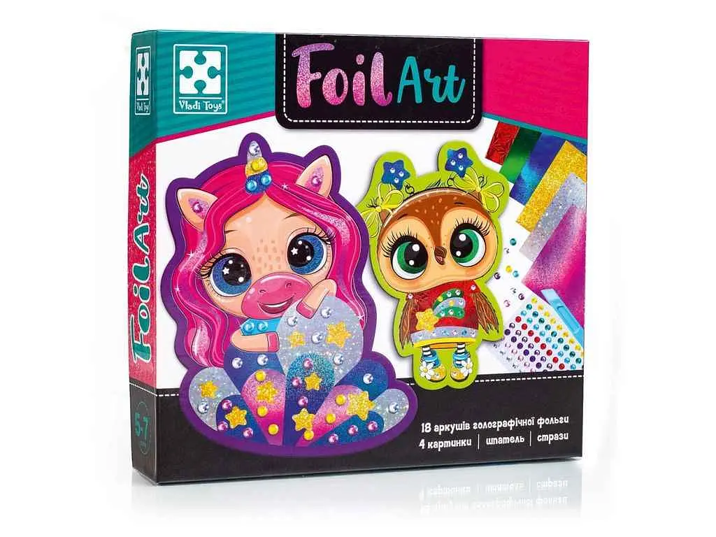 Набір для творчості VLADI TOYS "Foil Art. Чарівні тваринки " VT4433-10 (укр)