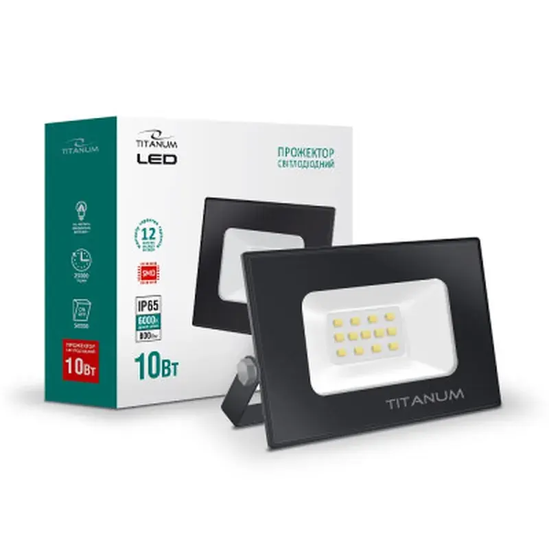 Прожектор TITANUM LED 10W 6000K TLF106 220V (TLF106) - фото 2