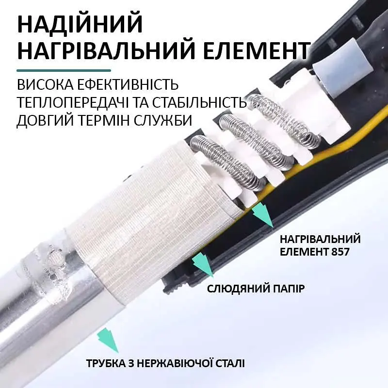 Паяльна станція з термофеном Yihua 898D очне регулювання температури / цифрова індикація / турбінна / 200 - 480°C / 730 Вт (19461) - фото 6