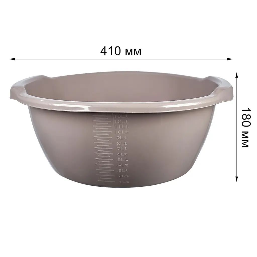 Таз Stars Plast круглий какао 15л (94127/как) - фото 2