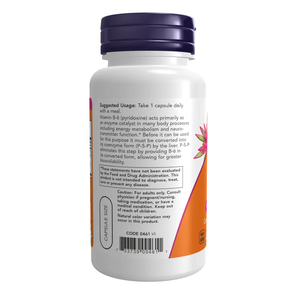 Вітамін B6 Now Foods P-5-P 50 мг 90 веганських капсул - фото 3