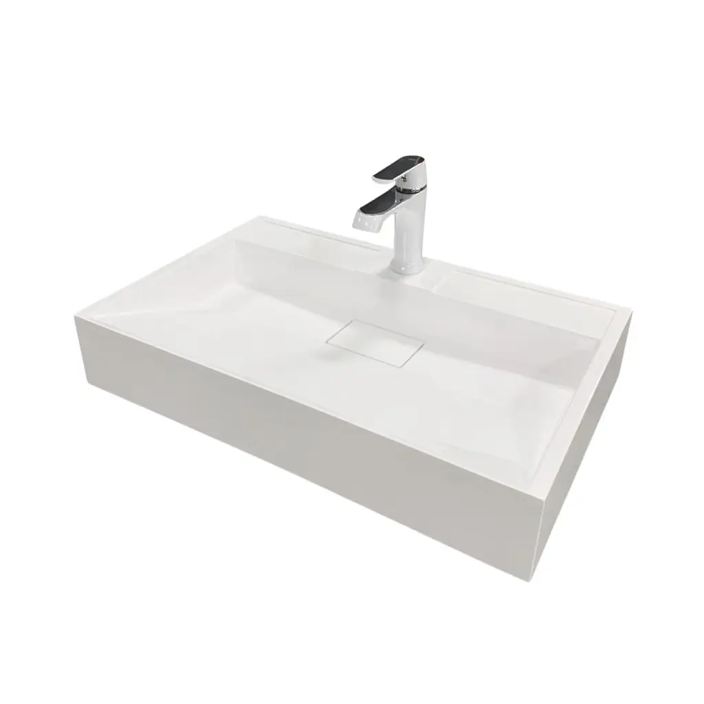Умивальник накладний Adamant Vision 60 White 600x380x110 мм, штучний камінь 60 см