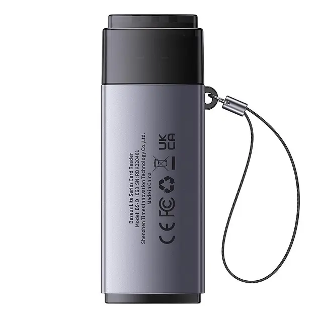 Картрідер Baseus Lite Series USB-A to SD/TF Card Reader WKQX060013 Grey - фото 3