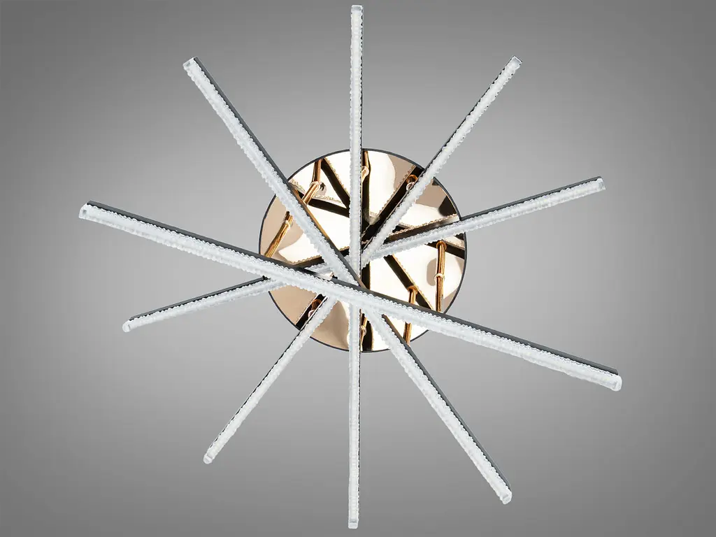 Сучасна стельова LED-люстра Diasha SX1009/5BK, чорна із золотистими акцентами, 72W, акрилові світлові планки - фото 5