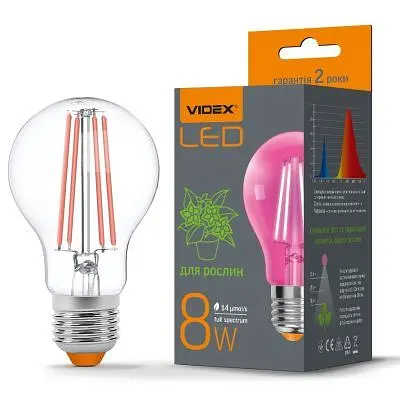 Лампочка Videx Filament A60FF 08W E27 1200K (VL-A60FF-08271) - фото 2
