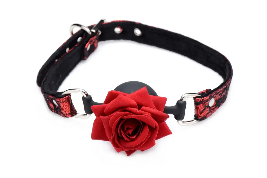 Кляп з кулькою Master Series Eye-Catching Ball Gag With Rose: Естетика БДСМ та романтичне домінування - фото 2