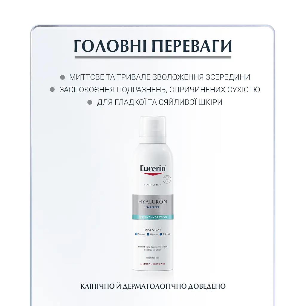 Увлажняющий спрей Eucerin Hyaluron для чувствительной кожи, 150 мл - фото 2