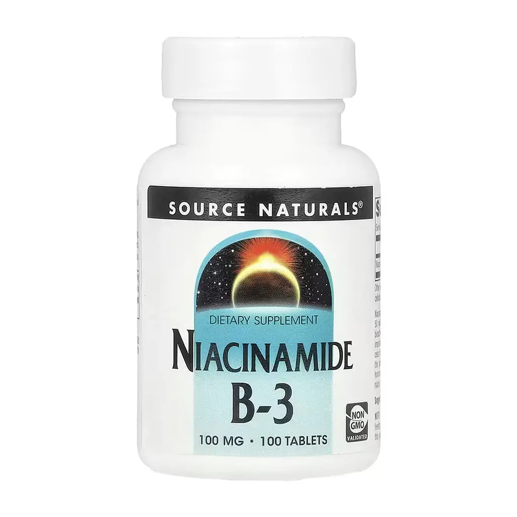 Вітамін B3 Source Naturals 100 мг (Niacinamide B-3) - 100 таблеток