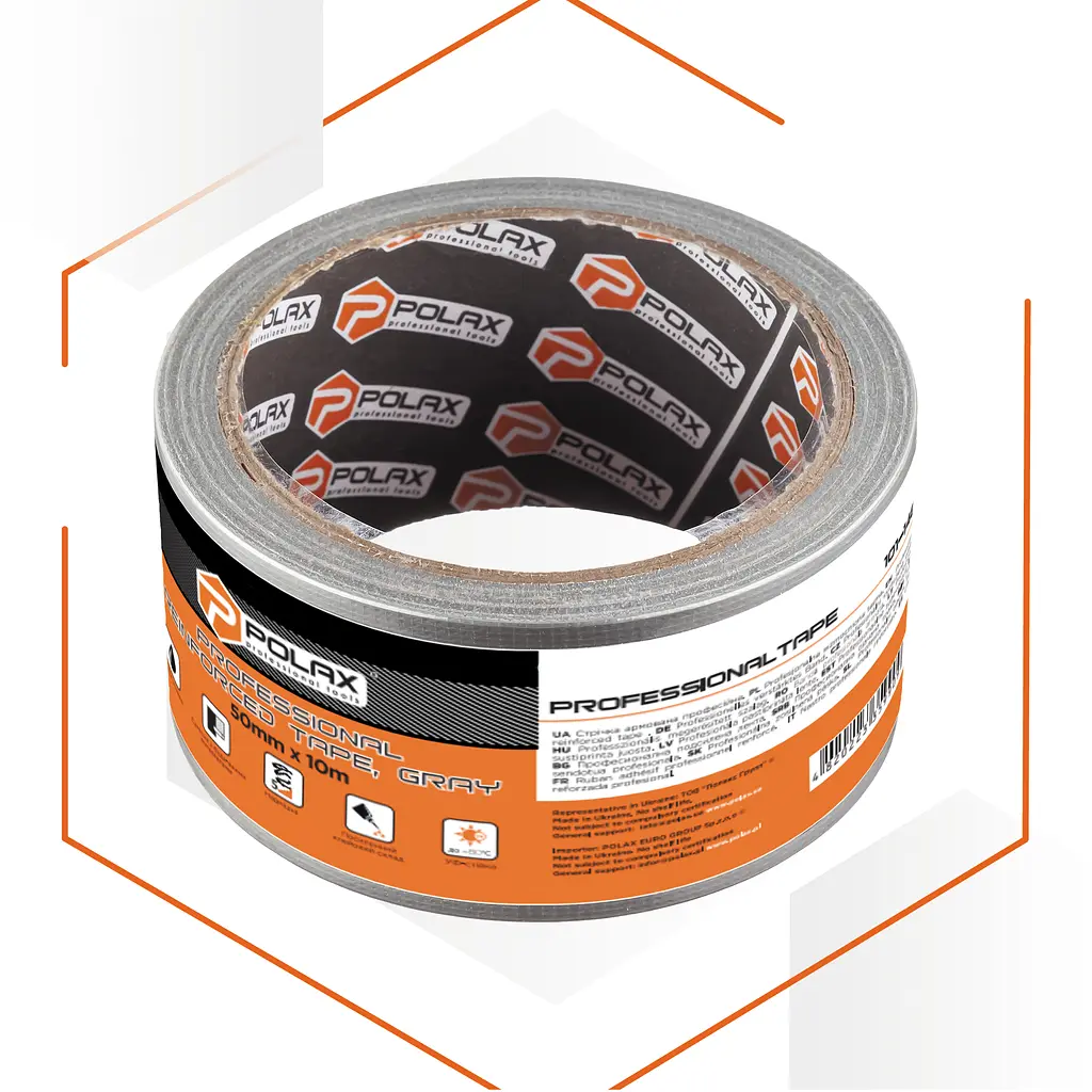 Скотч армований Polax клейка стрічка Profi сіра 50 мм х 10 м (101-148) - фото 2
