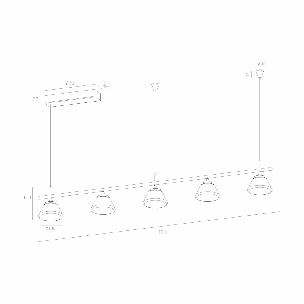 Підвісний світильник Skarlat RHL77027 5*6W BK 3000K - фото 2
