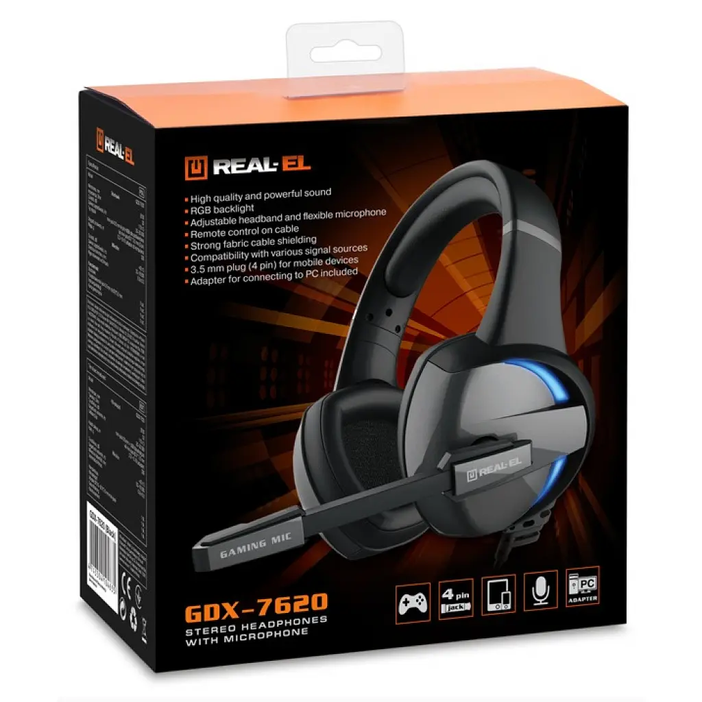 Навушники REAL-EL GDX-7620 Black - фото 9