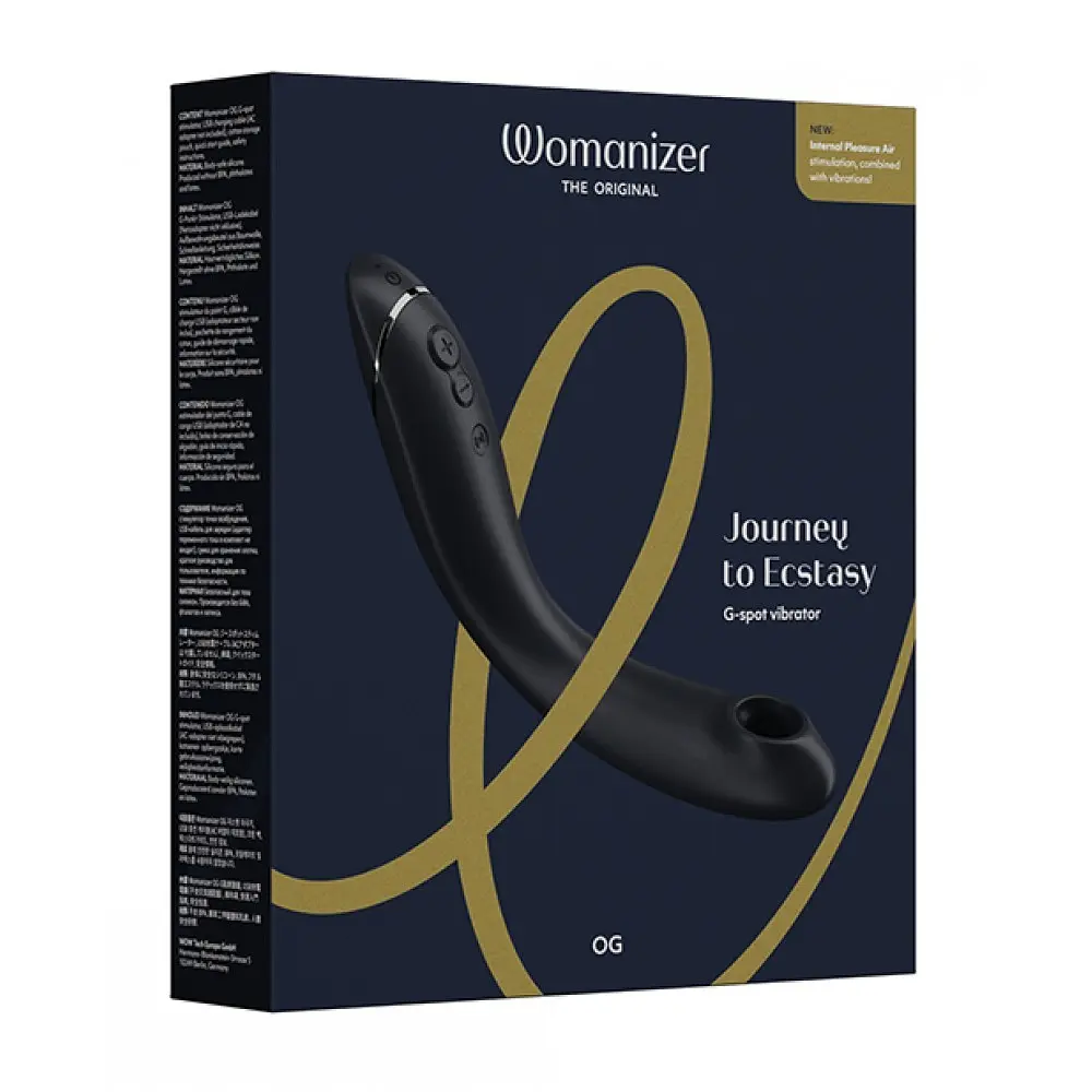 Лубрикант Womanizer OG + 50 мл - Вібратор для точки G з вакуумною стимуляцією, 17.6х3.9 см сірий - фото 7