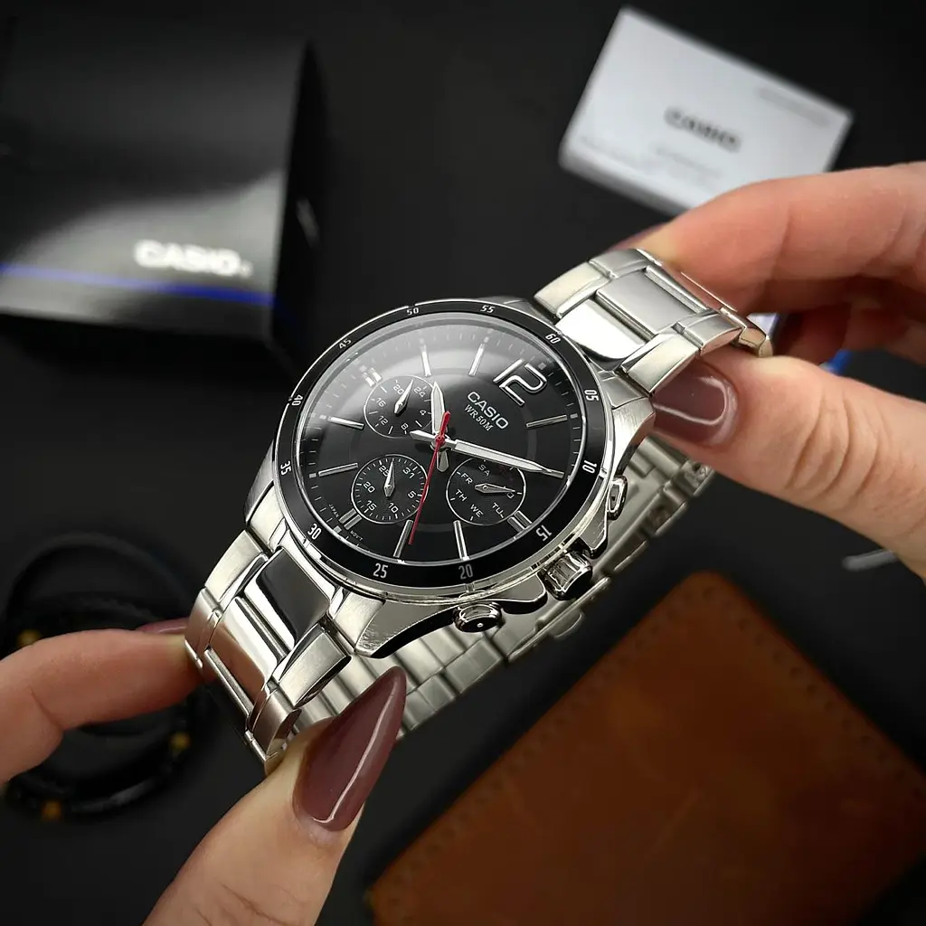 Чоловічий годинник Casio MTP-1374D-1A Сріблястий ( AT1141-0315 ) - фото 4