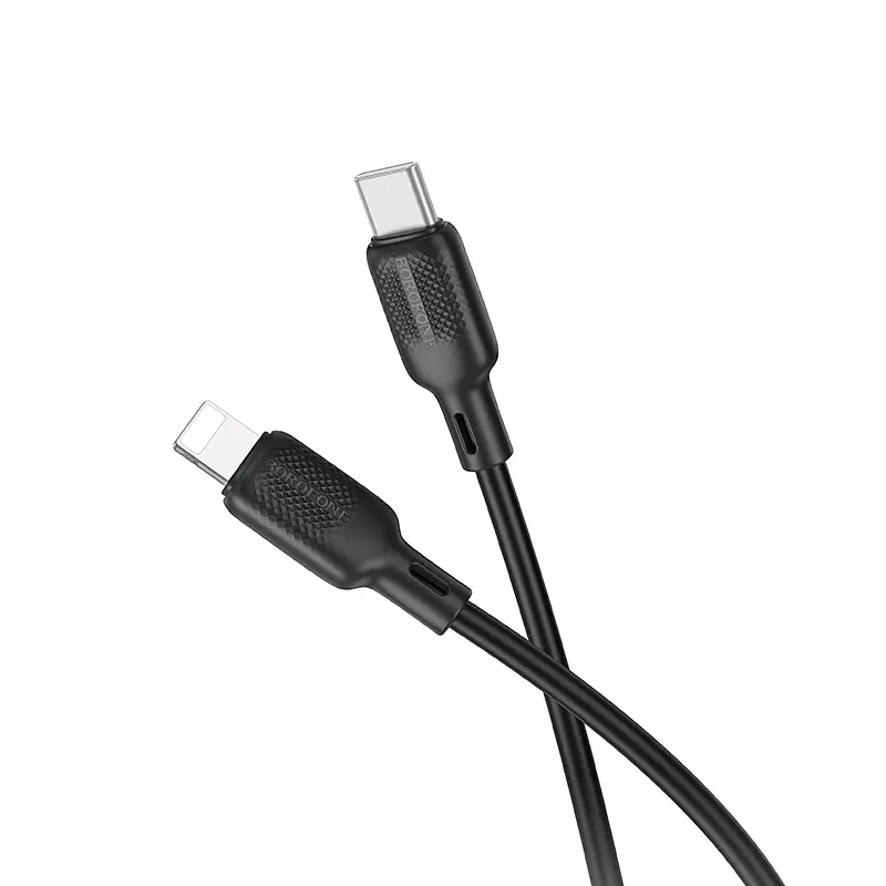 Кабель BOROFONE BX113 Lenny PD silicone charging data cable iP(L=1M) Чорний - фото 2