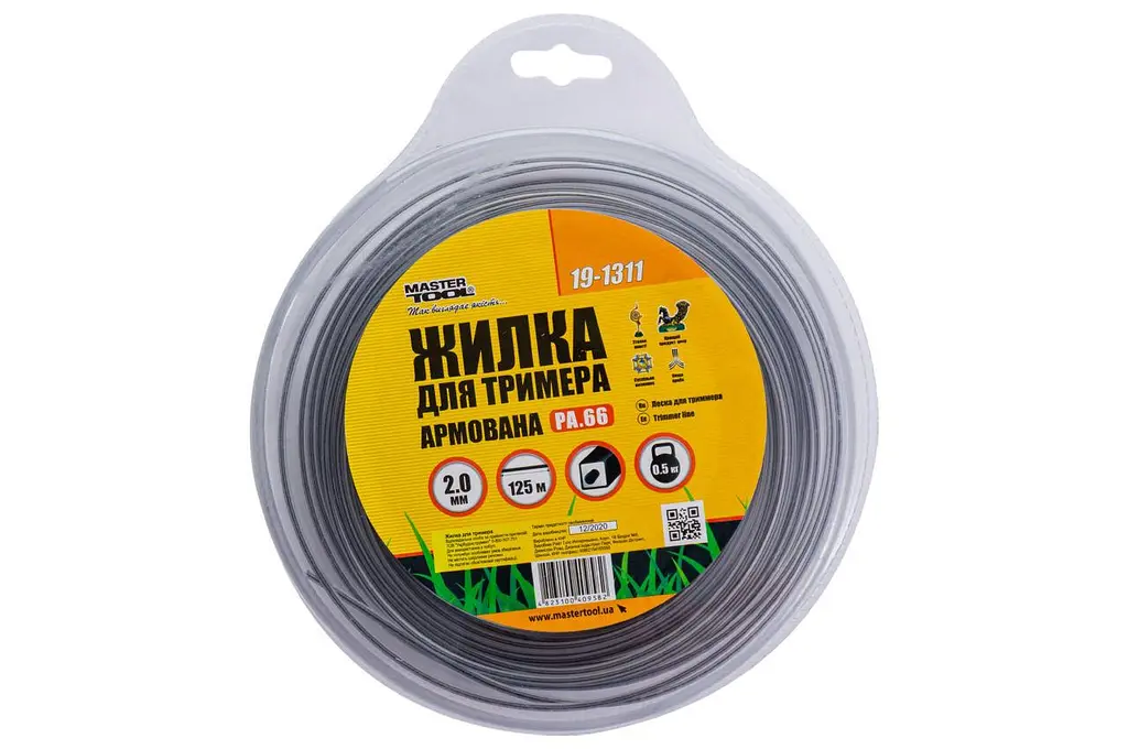 Лісочка для тримера та мотокоси Mastertool 2.0 мм x 125 м квадрат армований 19-1311 - фото 3