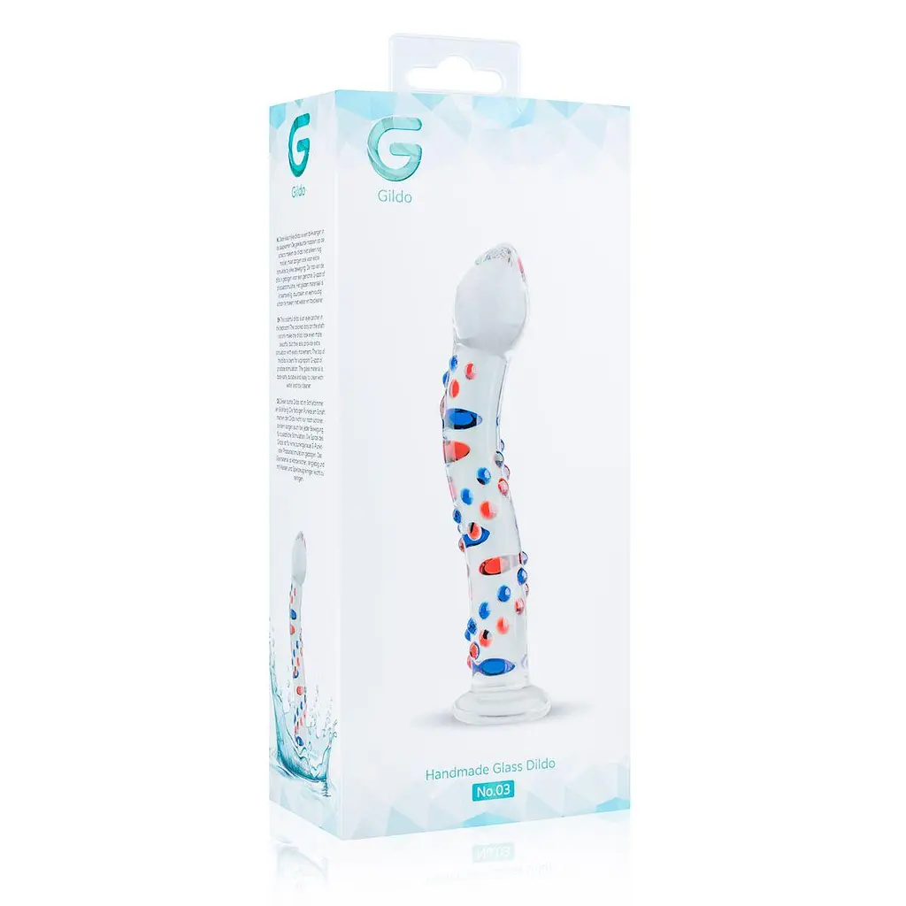 Стеклянный дилдо с изгибами и рисунком Gildo Glass Dildo No. 3 - фото 6