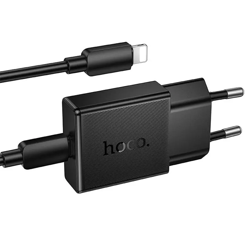 СЗУ Hoco N72 Speed ​​ultra-thin PD20W (1USB-C) + кабель Type-C to Lightning Black - фото 3