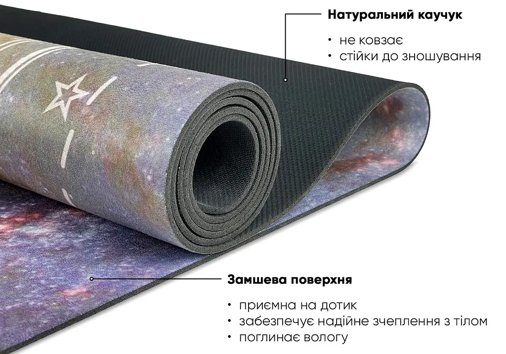 Килимок для йоги EasyFit Light VioletMoon (замша-каучук) (EF-1926-3) - фото 13