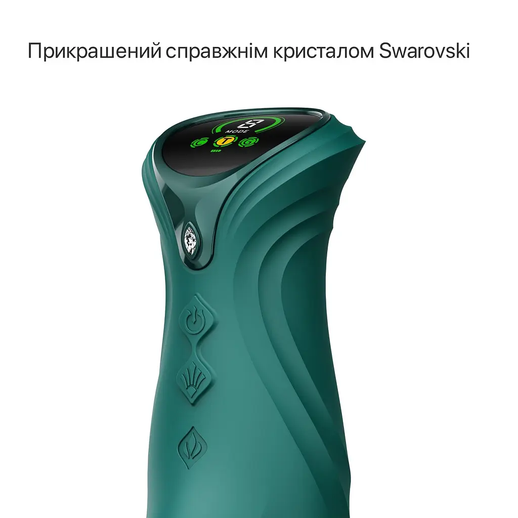 Смарт пульсатор-кролик з вібрацією Zalo Mose 2 Turquoise Green, підігрів до 42 °C, кристал Swarovski - фото 3
