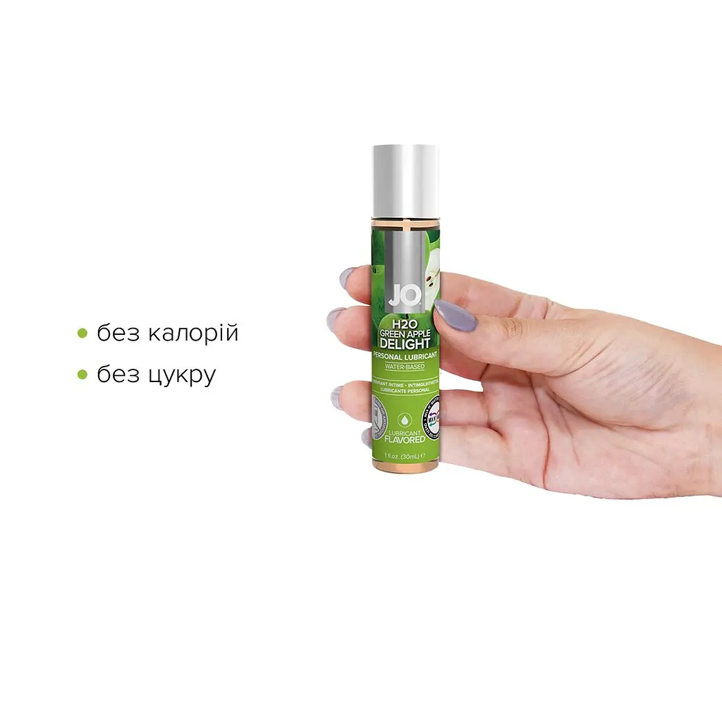 Змазка на водній основі JO H2O — Green Apple (30 мл) без цукру, рослинний гліцерин - фото 2