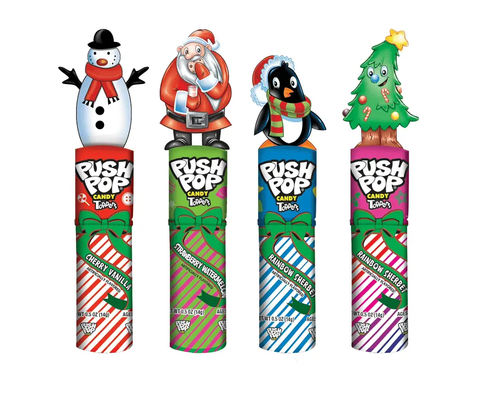 Льодяник на паличці Push Pop Topper Lollipop Christmas Tree 14г - фото 2