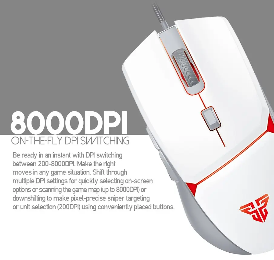 Игровая мышь Fantech VX-7 CRYPTO 60IPS, 15G, 800DPI White - фото 5