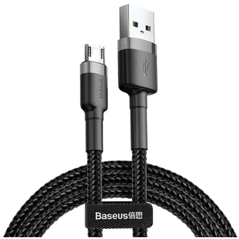 Дата кабель USB 2.0 AM to Micro 5P 2.0m 1.5A grey-black Baseus (CAMKLF-CG1) - фото 2