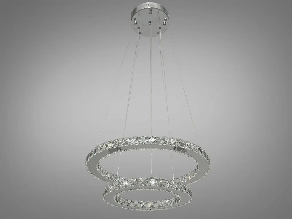 Люстра стельова LED Diasha 7206-6W/480+340HR, 55W, 3025 лм, хром, стильний дизайн для коридору, вітальні, спальні - фото 4