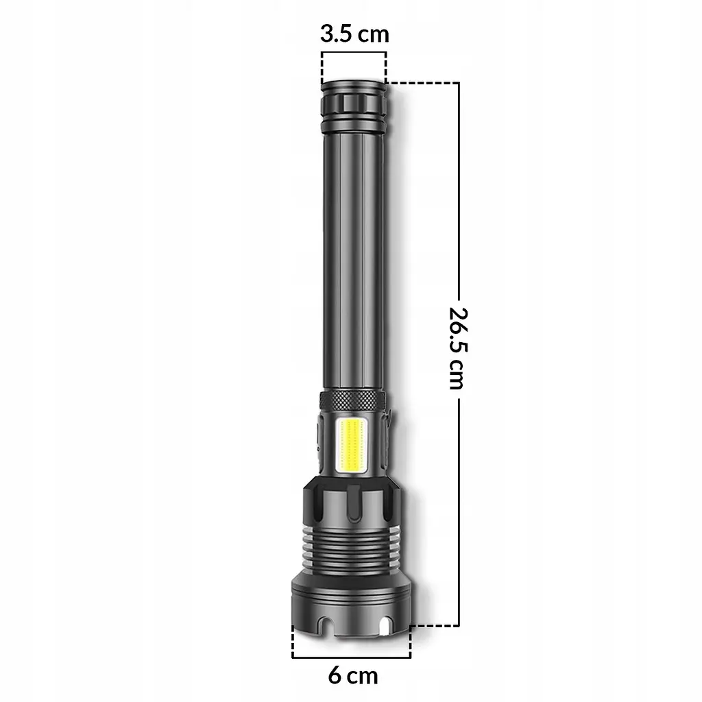 Потужний тактичний ліхтарик Heckermann 1690 Led Zoom USB 5000mAH 2500lm - фото 4