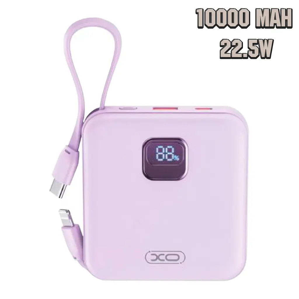 Повербанк маленький фіолетовий портативний зарядний пристрій powerbank XO PR235 22.5W 10000 mAh - фото 2