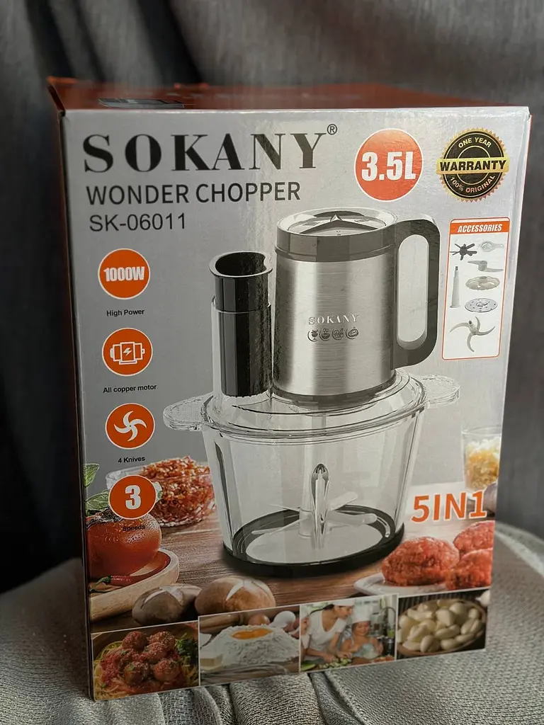 Многофункциональный блендер Sokany SK-06011 стеклянная чаша 5в1 1000Вт 3.5л - фото 6
